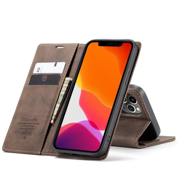 CaseMe iPhone 12 Pro Max vintage etui - Brun Brown