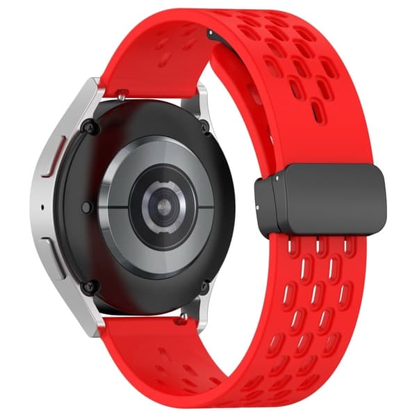 20 mm silikonrem for Samsung Galaxy Watch 6 / 5 / 4 - Rød Red