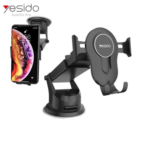 YESIDO C44 Universalholder til instrumentbræt Black