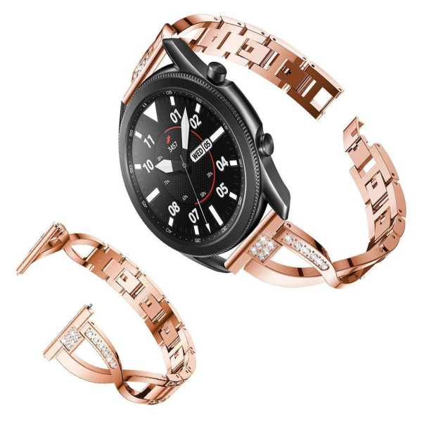 Samsung Galaxy Watch 3 (45mm) strass rostfritt stål klockarmband Rosa