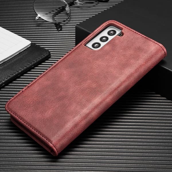 DG.MING Samsung Galaxy S21 2-i-1 etui med pung - Rød Red