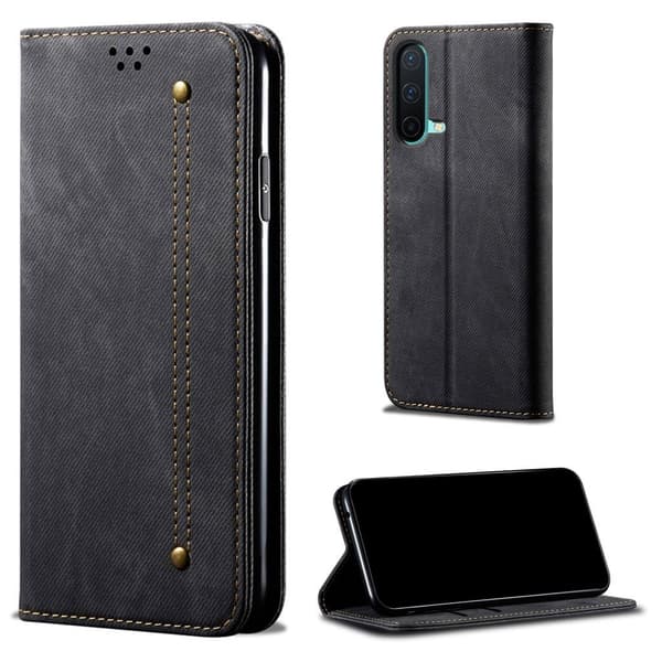 Jeans OnePlus Nord CE 5G flip etui - Svart Black