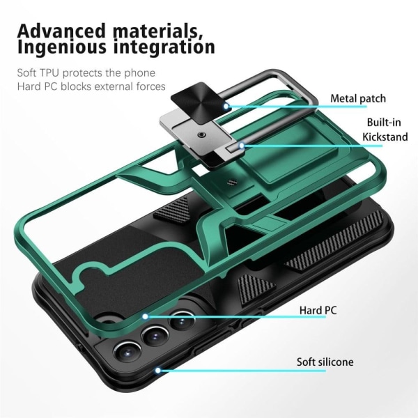 Iskunkestävä hybridikotelo Samsung Galaxy S22 Plus - Vihreä Green