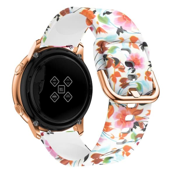 20mm Samsung Galaxy Watch Active mønster silikone Urrem - Smukke Blomster Multicolor