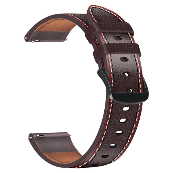 22mm Universal mikrokuituinen nahkaranneke - Tumman Ruskea Brown