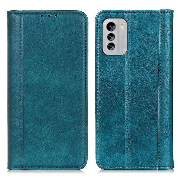 Genuine leather case with magnetic closure for Nokia G60 - Green Green