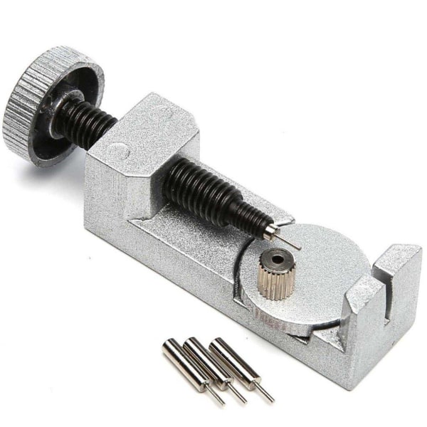 Universalt klockverktyg metall reparera reglera storlek rem knäp Silvergrå