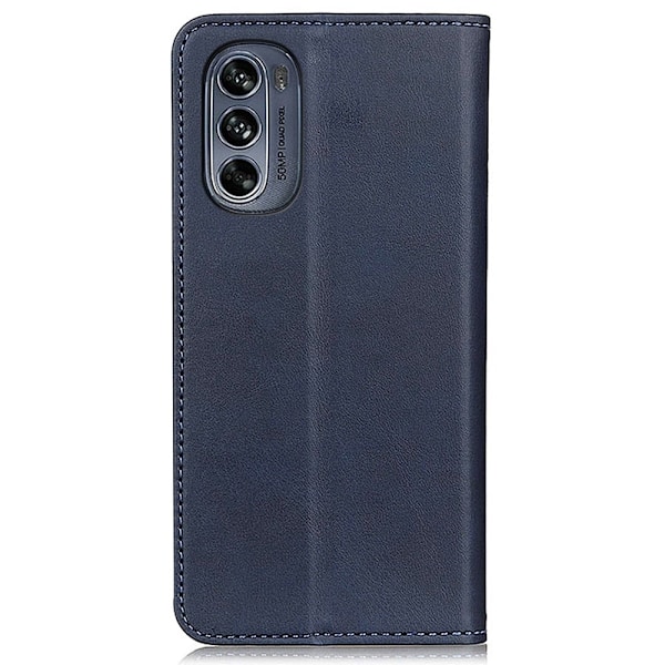 Äkta läder Motorola Moto G62 5G fodral - Blå Blå