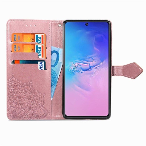 Mandala läder Samsung Galaxy S10 Lite fodral - Rosa Rosa