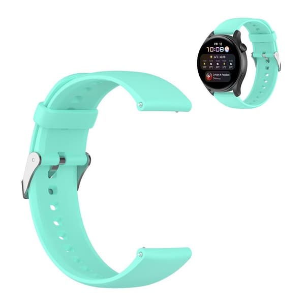 22 mm sporty silikoneurrem til Huawei-ur - Blågrøn Blå Blue
