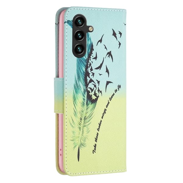 Wonderland Samsung Galaxy A14 Flip Etui - Fjer Green