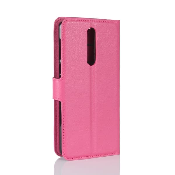 Nokia 8 Litchi skind læder etui - Rosa Pink