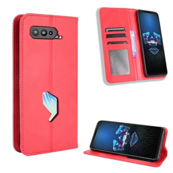 Bofink Vintage Asus ROG Phone 5 nahkakotelo - Punainen Red