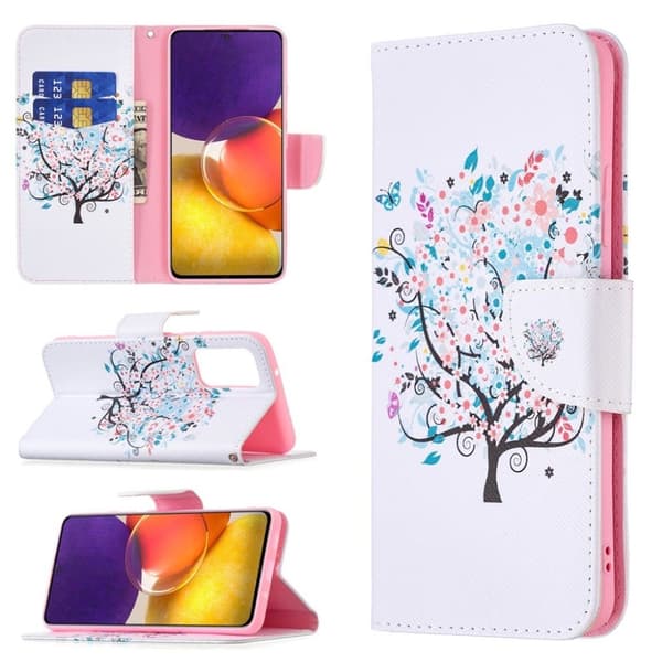 Wonderland Samsung Galaxy A82 5G Läppäkotelo - Flowered Puu Multicolor