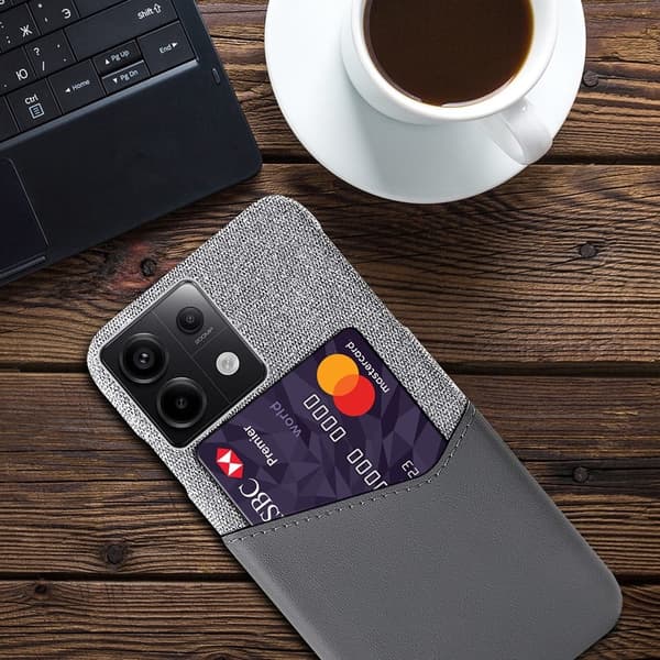 Bofink Xiaomi Redmi Note 13 Pro 5G  cover med kortholder - Sølv/Grå Silver grey