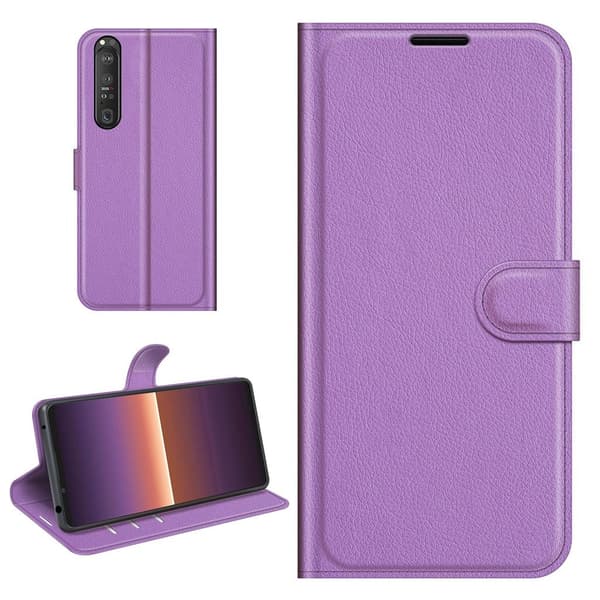 Classic Sony Xperia 1 III Flip etui - Lilla Purple