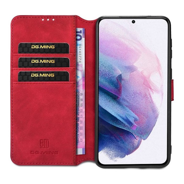 DG.MING Samsung Galaxy S21 Plus Retro Etui - Rød Red