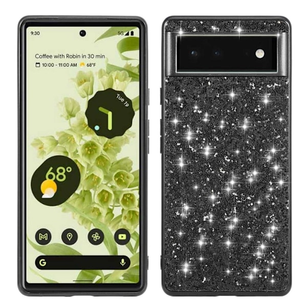 Glitter Google Pixel 7 Pro skal - Svart Svart