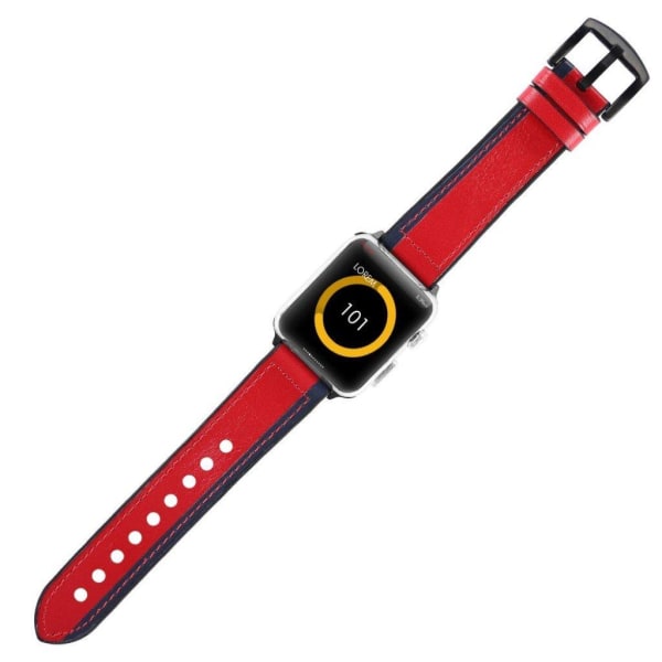 Apple Watch Series 5 40mm aitoa nahkaa oleva silikoninen ranneke - Punainen Red