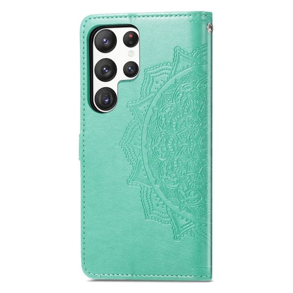 Mandala Samsung Galaxy S23 Ultra Flip Etui - Grøn Green