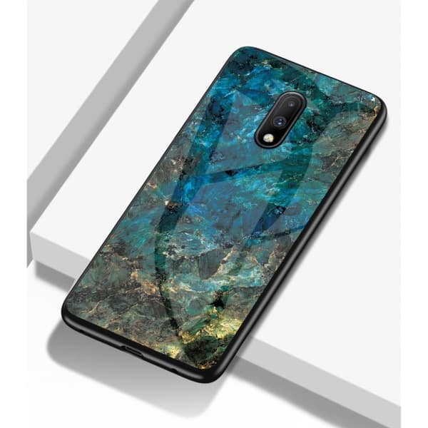 Fantasy Marble OnePlus 7 deksel - Emerald Green