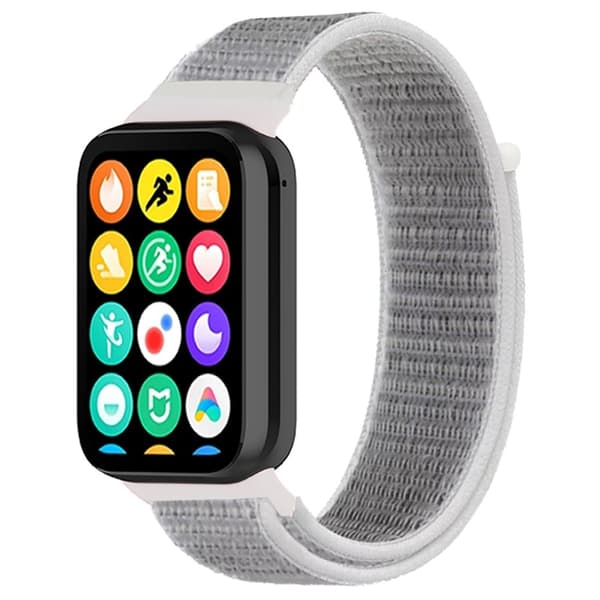Xiaomi Smart Band 8 Pro / Redmi Watch 4 Nylon Loop Klockarmband Andningsbart Sportband - Snäckskal Vit Silvergrå