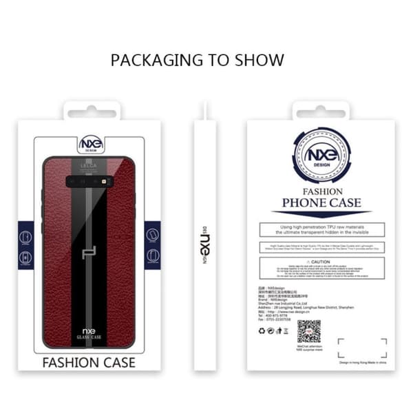 NXE LELCA Samsung Galaxy S10 teksturmønster skinnetui - rød Red