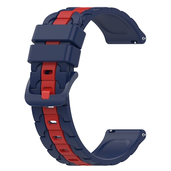 22 mm dubbelfärgat klockarmband i silikon för Huawei-klocka - Marinblå / Röd Blå