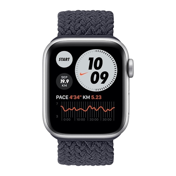 Apple Watch Series 8 (41mm) joustava kudottu kellonhihna - Charcoal / Koko: Xl Black