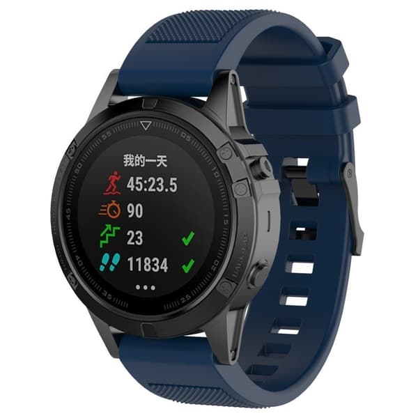 Garmin Approach S60 erstatnings urrem i silikone med Twill tekstur - Mørkeblå Blue