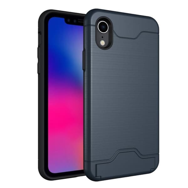 iPhone 9 beskytter dekslet af hybridmateriale med børstet tekstur - Mørke Blå Blue