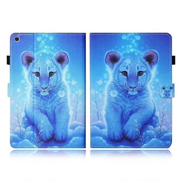 Samsung Galaxy Tab A7 10.4 (2020) cool mønster læder flip etui - tiger Blue