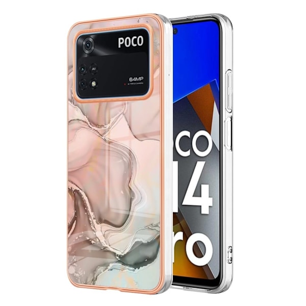 Marble Xiaomi Poco M4 Pro Etui - Lyserød Pink