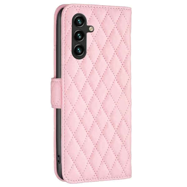Matt Samsung Galaxy A05s fodral med rombmönster - Rosa Rosa