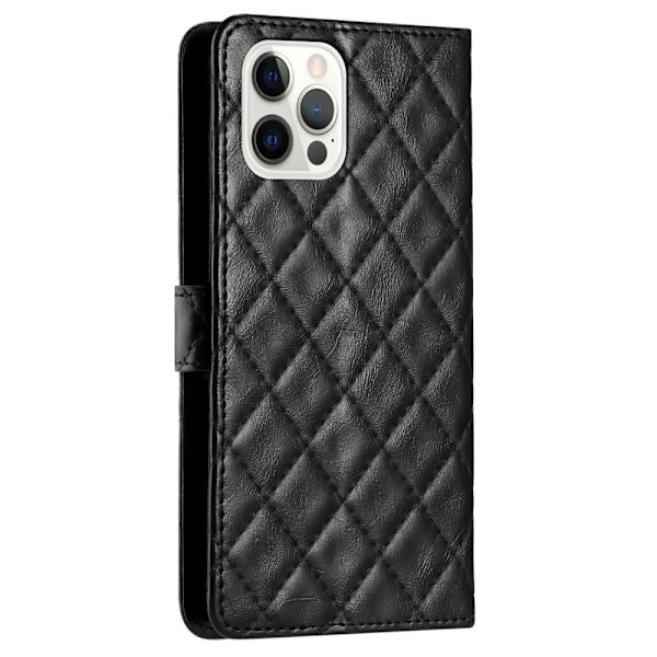 Funktionelt iPhone 16 Pro rombe etui med pung - Sort Black