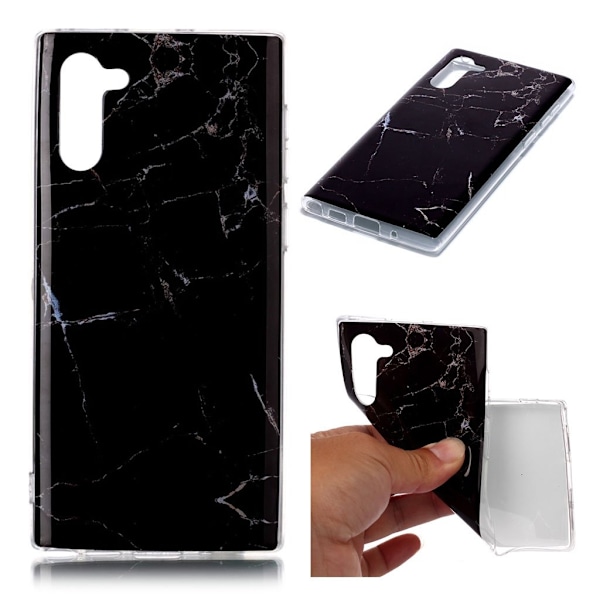Marmormotiv Samsung Galaxy Note 10 skal - Svart Svart