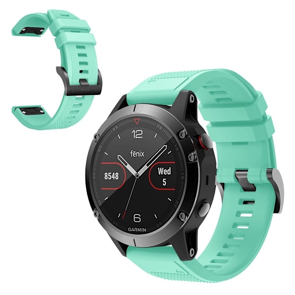 Garmin Fenix 5 holdbar silikoneurrem - Cyan Green