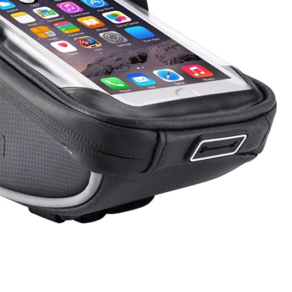 Bicycle bike handlebar bag with touch screen view Black