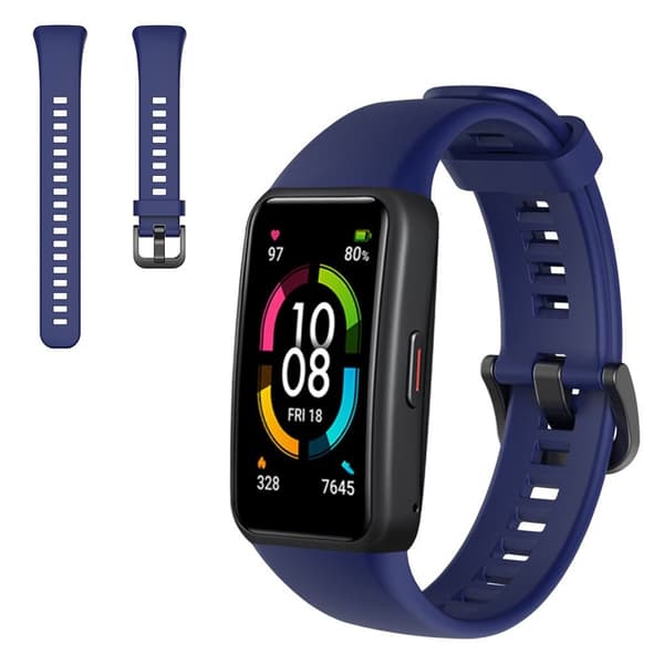 Honor Band 6 enkelt silikonarmbånd - Midnattsblå Blue