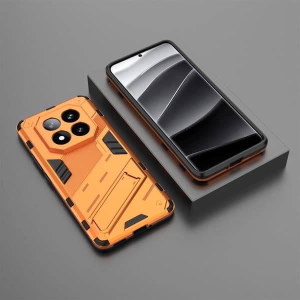 Støtsikkert hybriddeksel med et moderne preg for Xiaomi Redmi Note 14 Pro Plus 5G - Oransje Orange