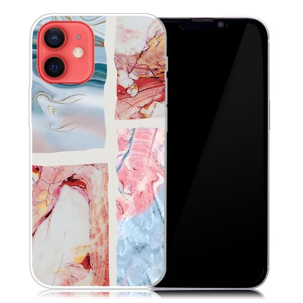 Marmormotiv iPhone 13 Mini skal - Vågig Marmorplatta multifärg