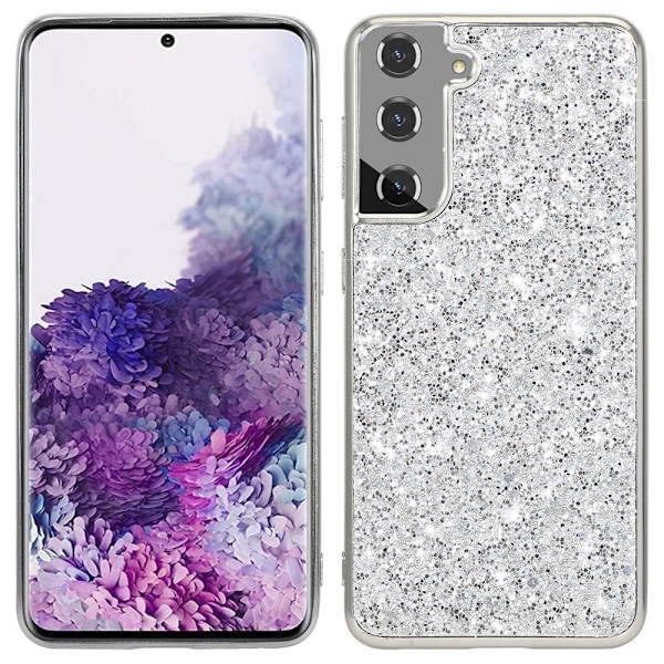 Glitter Samsung Galaxy S22 deksel - Sølv Silver grey