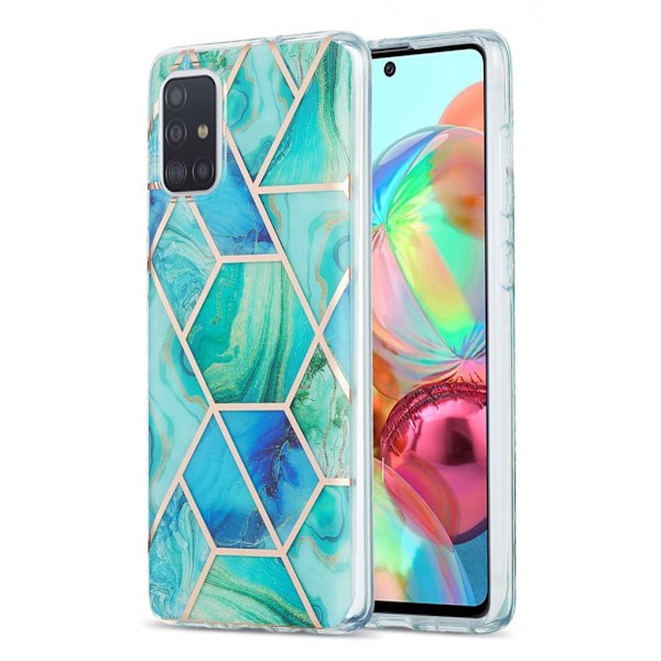 marmor Samsung Galaxy A71 etui - cyan / blå Blue