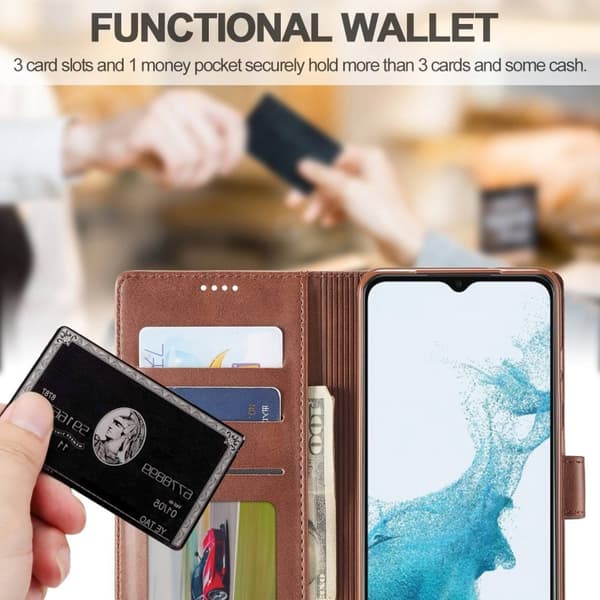 LC.Imeeke läder Samsung Galaxy A23 fodral - Brun Brun