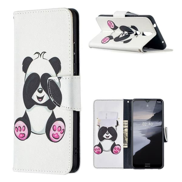 Wonderland Nokia 2.4 Flippetui - Sjenert Panda White