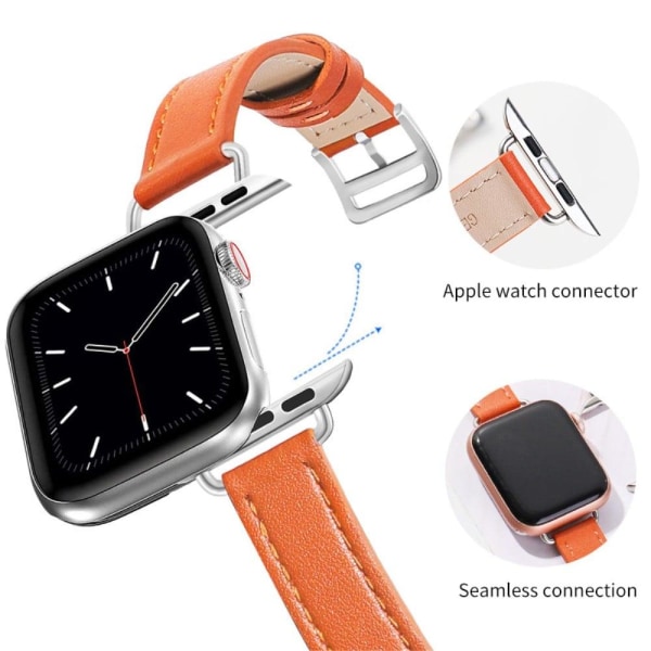 Apple Watch (45 mm) urrem i enkelt læder - Lyserød Pink