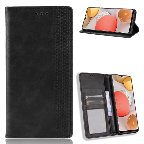Bofink Vintage Samsung Galaxy A42 5G Lær Etui - Svart Black