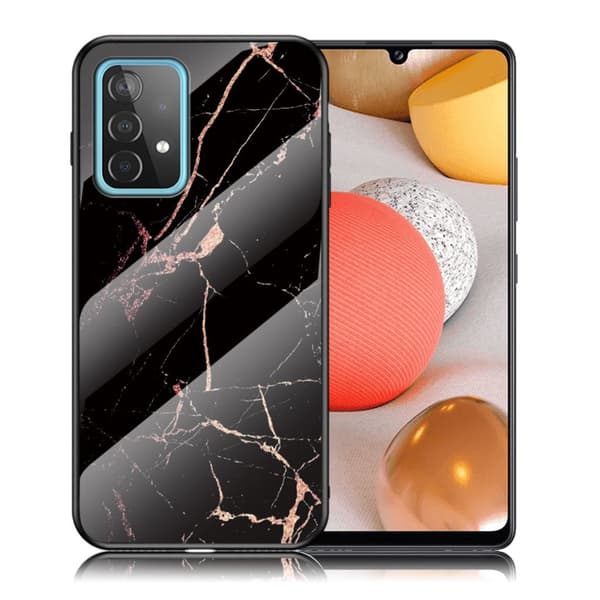 Fantasy Marble Samsung Galaxy A52 5G Deksel - Gold Svart Klinkekule Black