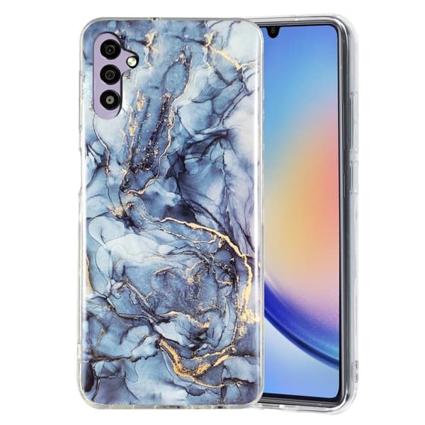 Marmormotiv Samsung Galaxy A34 5G skal - Grå Silvergrå
