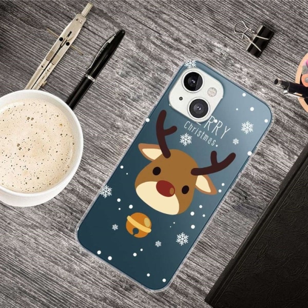 Christmas iPhone 14 Plus case - Reindeer with Bell Brown